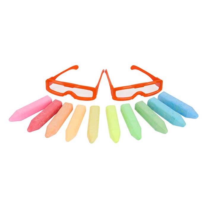 Washable Sidewalk Chalk, Neon 3D contents.