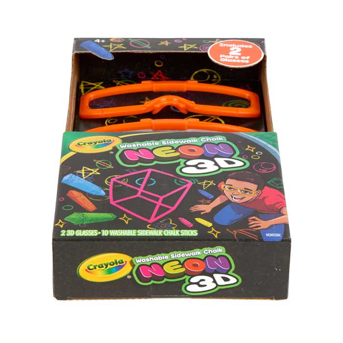 Washable Sidewalk Chalk, Neon 3D bottom view.