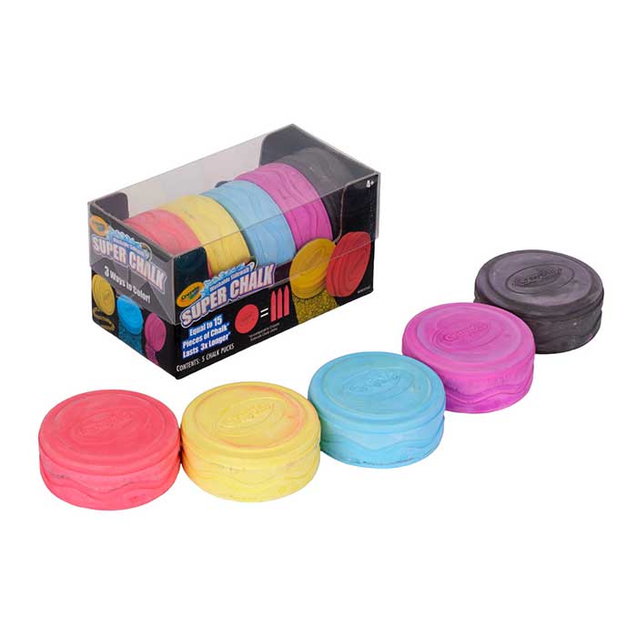 Outdoor Super Chalk, 5ct packaging and contents.