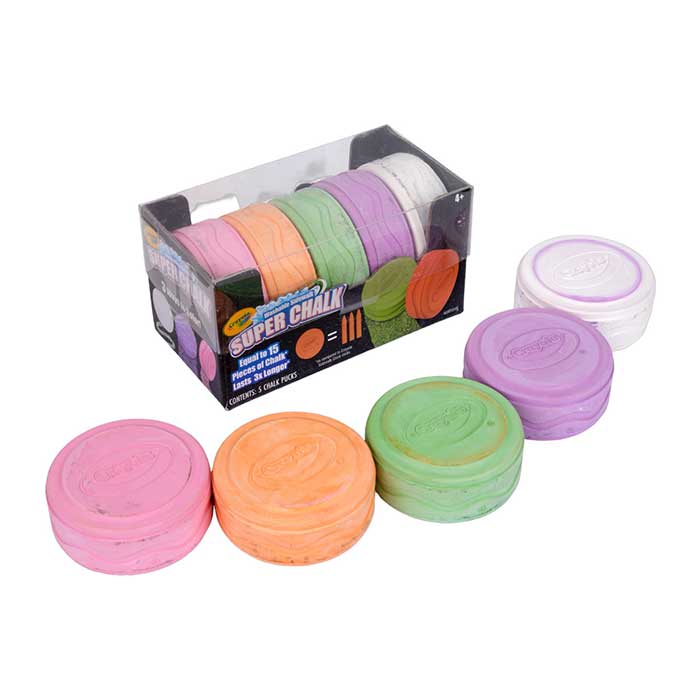 Outdoor Super Chalk, 5ct Secondary Colors packaging and contents.