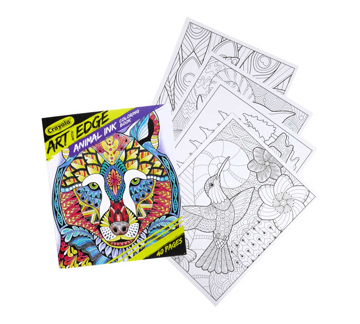 Art with Edge Jungle Animal Coloring Book Front View and Coloring Pages