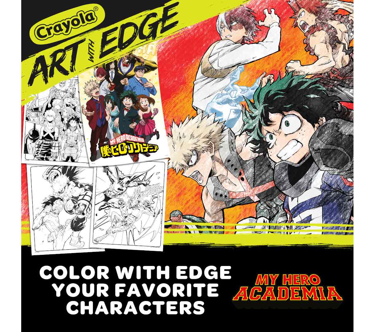 Art with Edge My Hero Academia Coloring Book. Color with edge. Your favorite characters from My hero academia