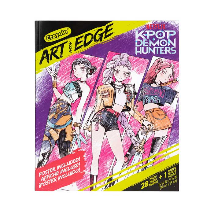 Art with Edge K-Pop Demon Hunters, 28 Coloring Pages front view.