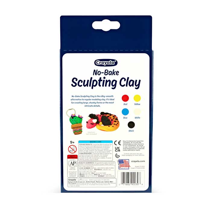 No-Bake Sculpting Clay 5 pack back view