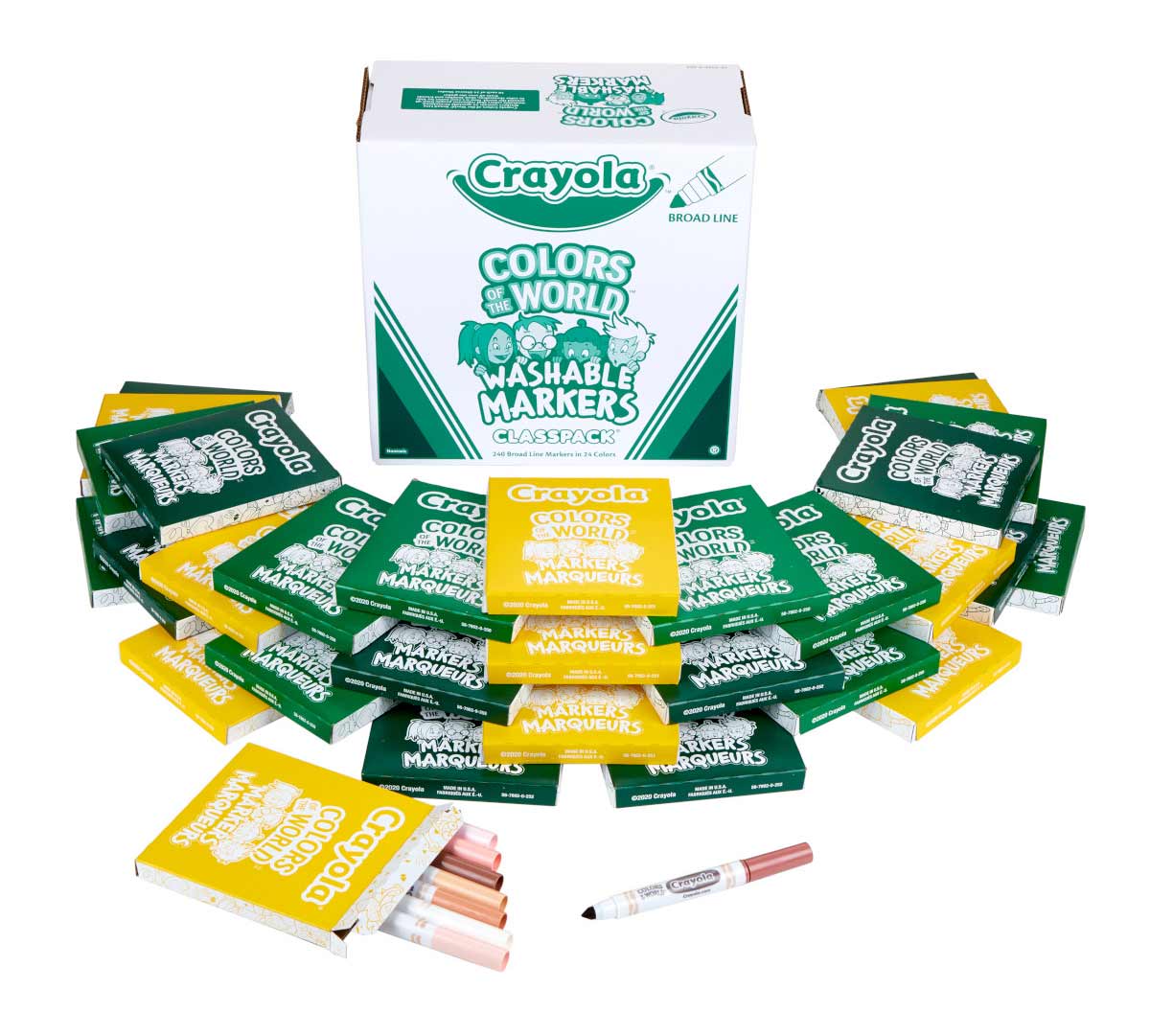 Colors-of-the-World Markers Classpack 240count.  Markers and packaging