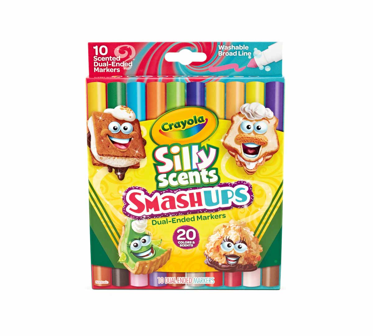 Dual Ended Silly Scents Smash Ups Washable Markers  10 count Broad Line front view