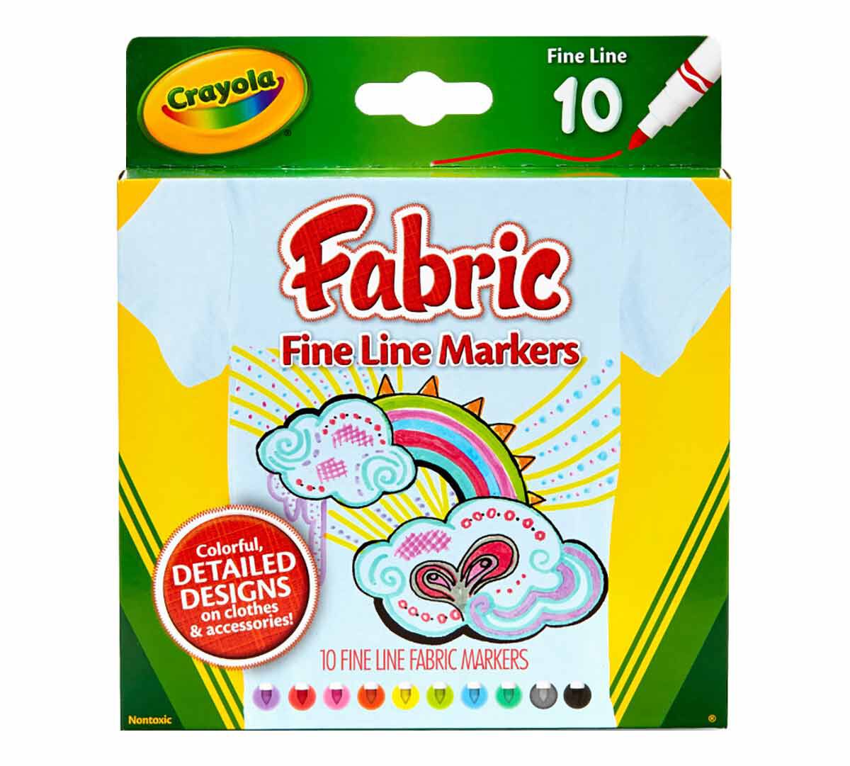 Fabric Markers, fine line, 10 count. front view.