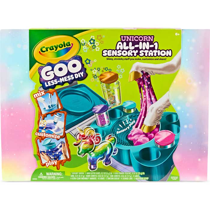 Unicorn All-in-1 Sensory Station front view.