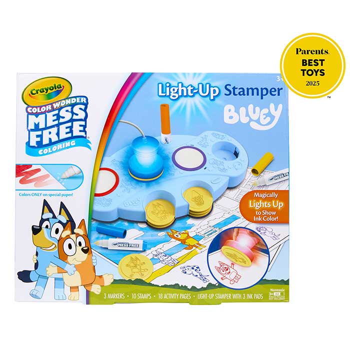 Color Wonder Mess Free Stamper Set, Bluey front view with 2025 Parents Best Toy Award seal..