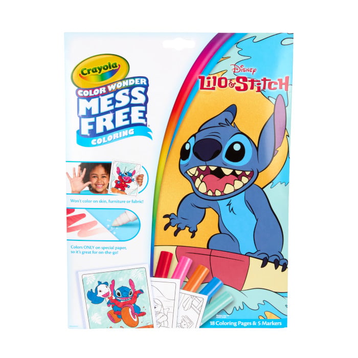 Color Wonder Mess Free Lilo & Stitch Coloring Pages & Markers front view.