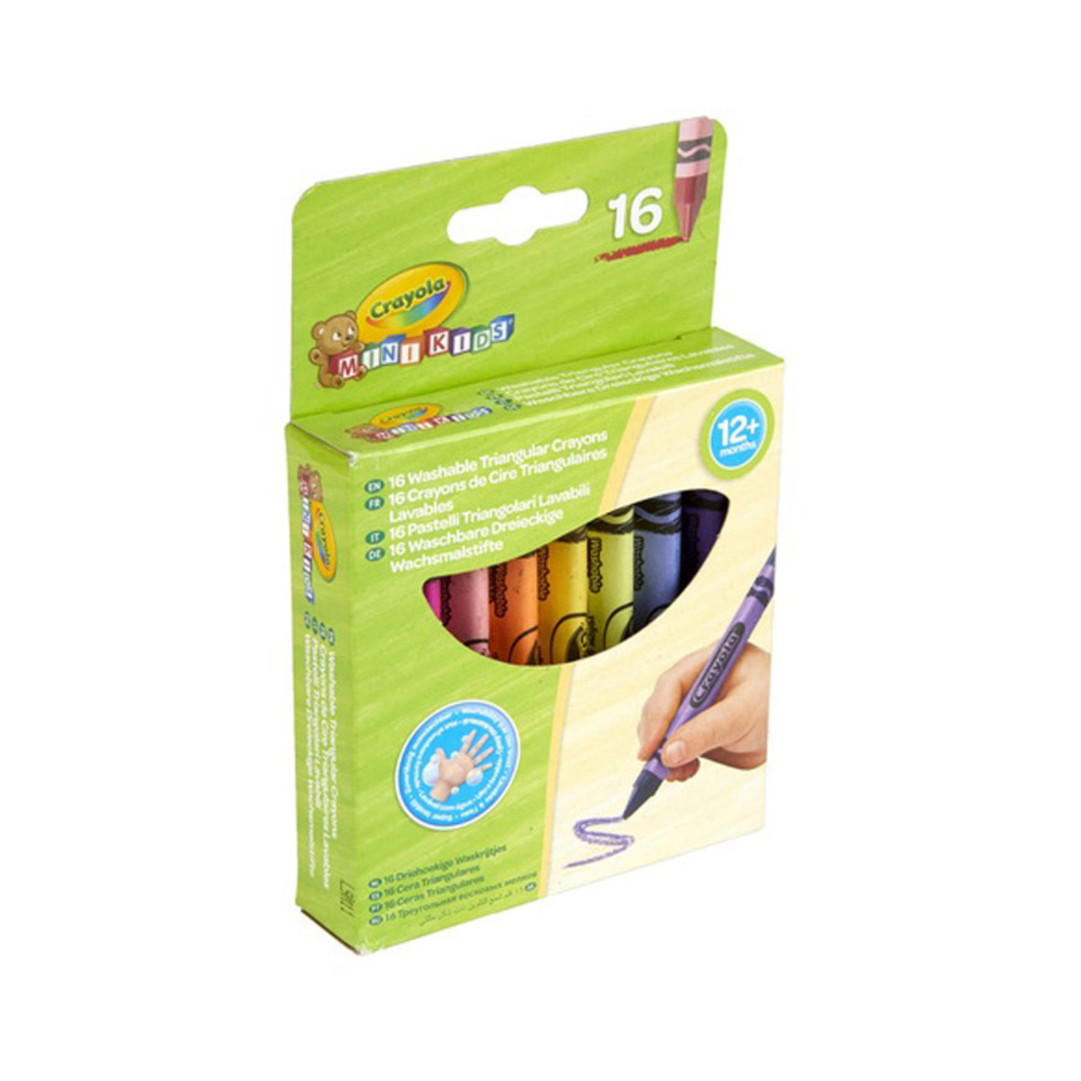 Mini Kids - 16 Pastelli a Cera Triangolari Lavabili vista frontale