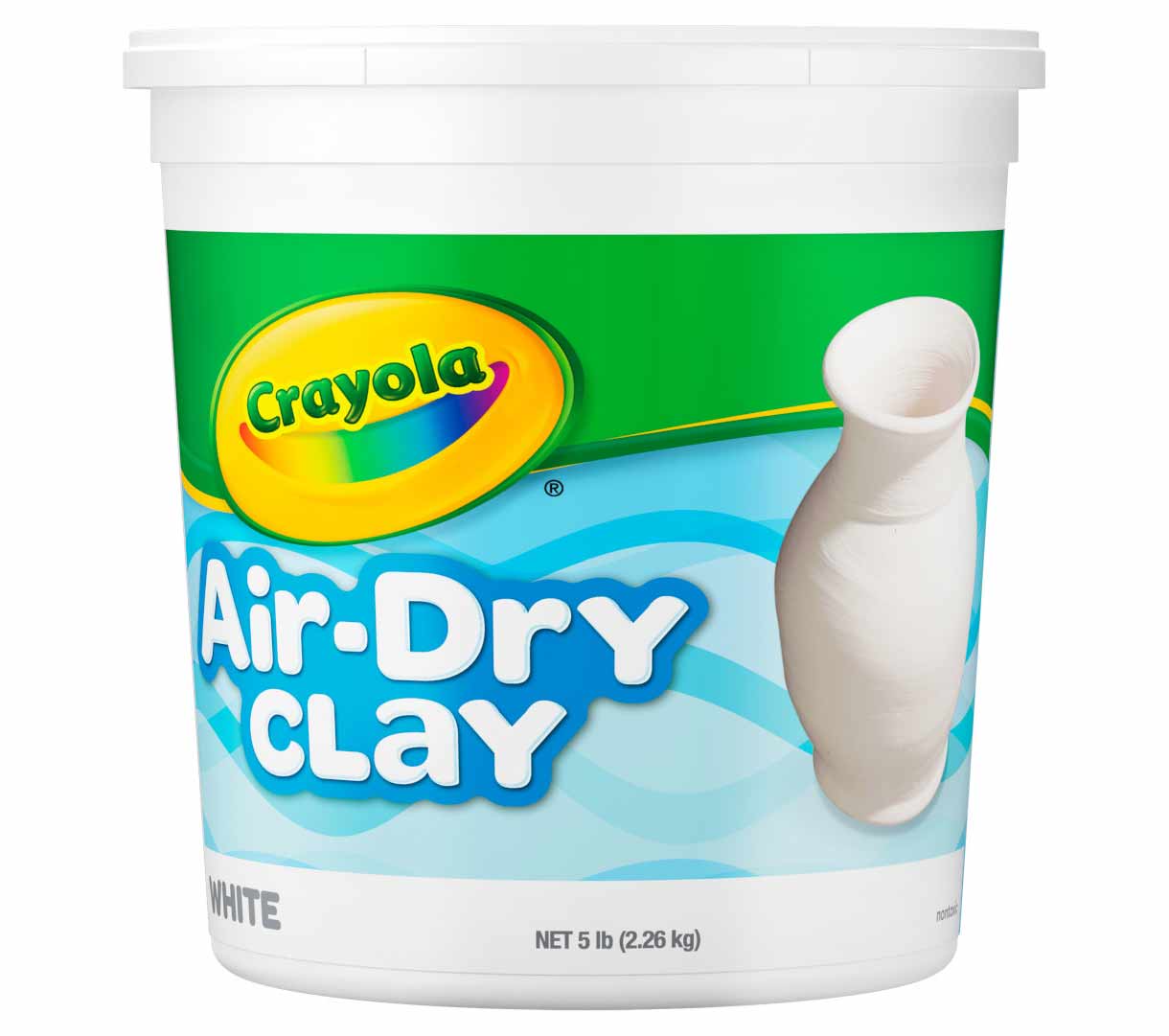 5lb Air Dry Clay resealable bucket front view.