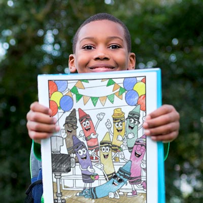 Child Holding Limited Edition Character Coloring Page