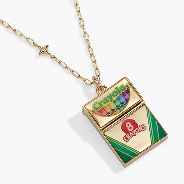Crayola Teacher Appreciation Crayon Box Locket front view.