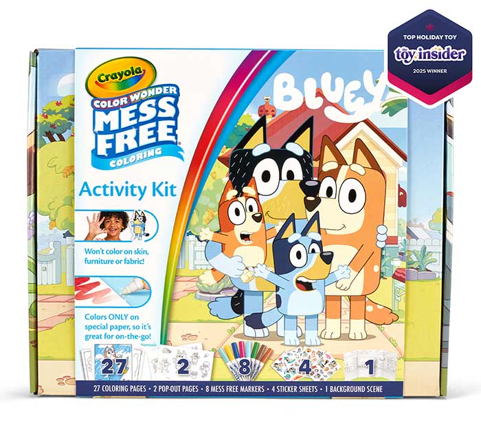 Color Wonder Mess Free Bluey Activity Kit front view.