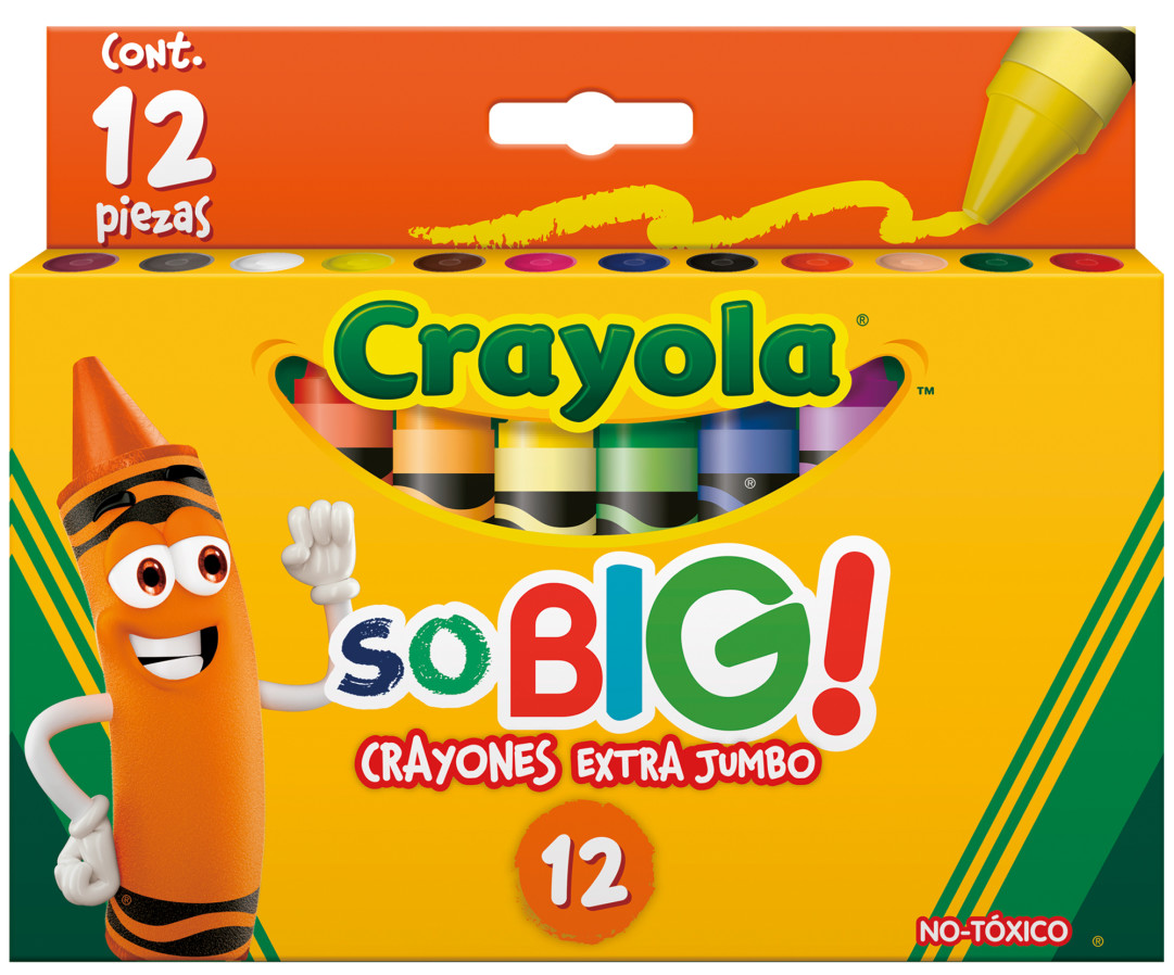 12 Crayones extra jumbo So Big vista frontal