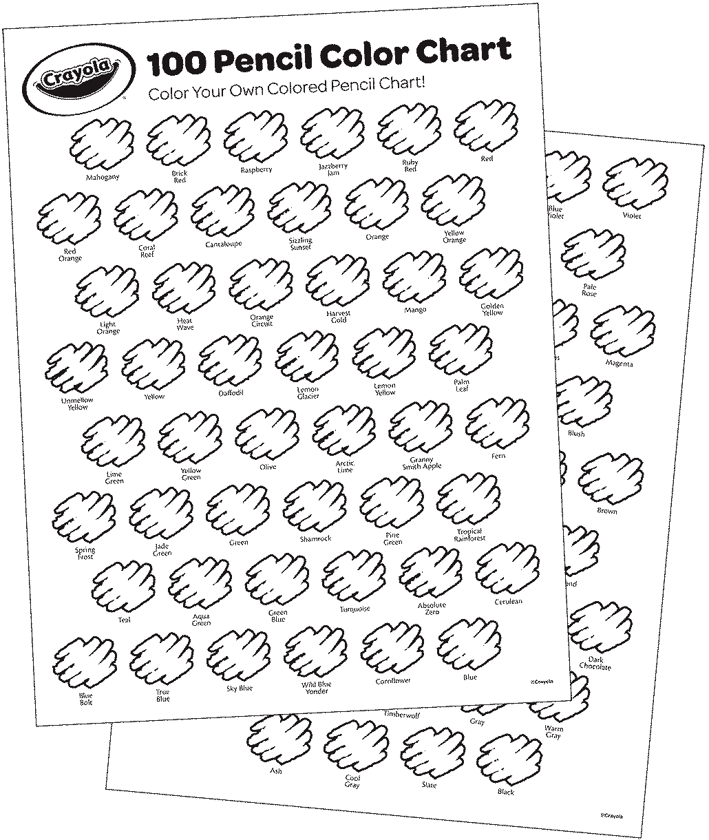 Color Your Own Colored Pencil Chart