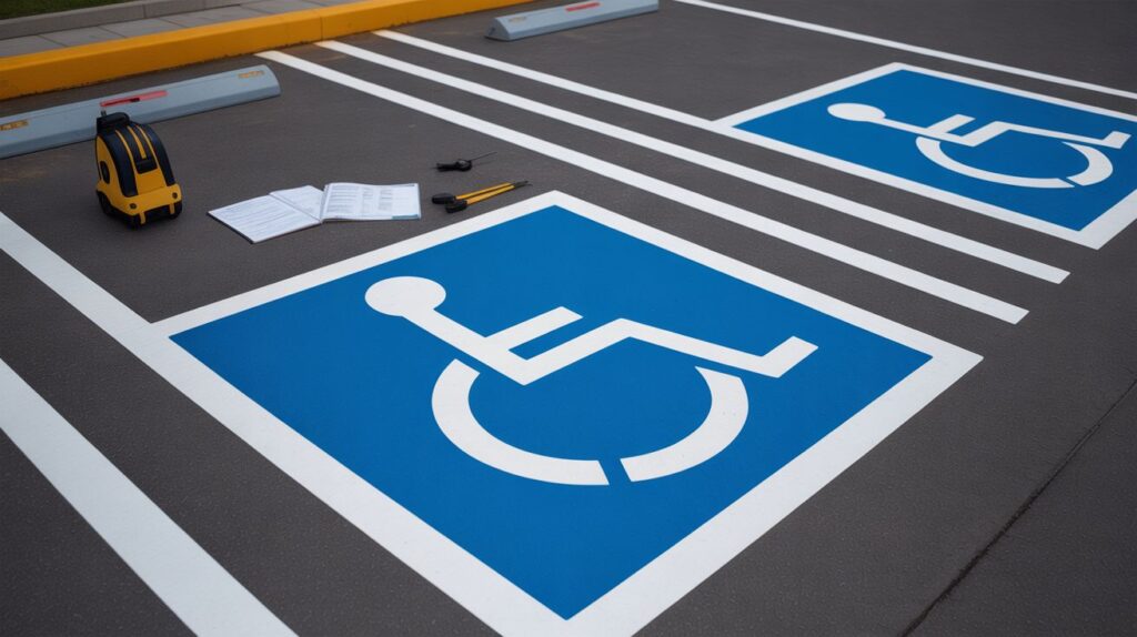 NZS 4121 2001 compliant disabled parking space line marking accessibility standards New Zealand